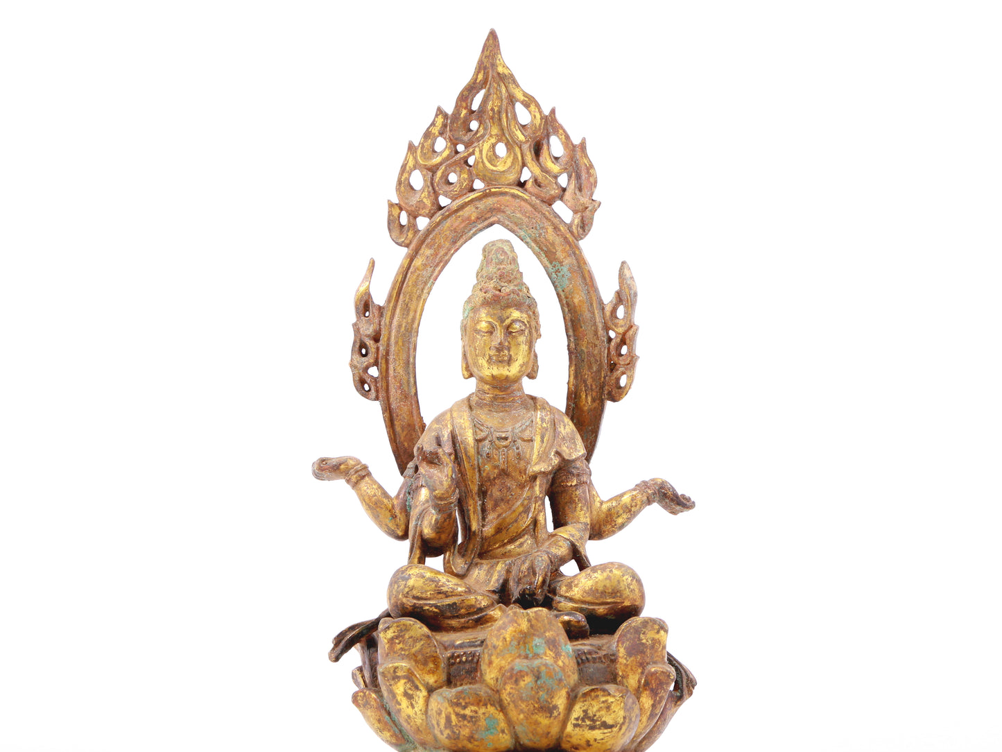 A sacred gilt bronze statue of Bodhisattva