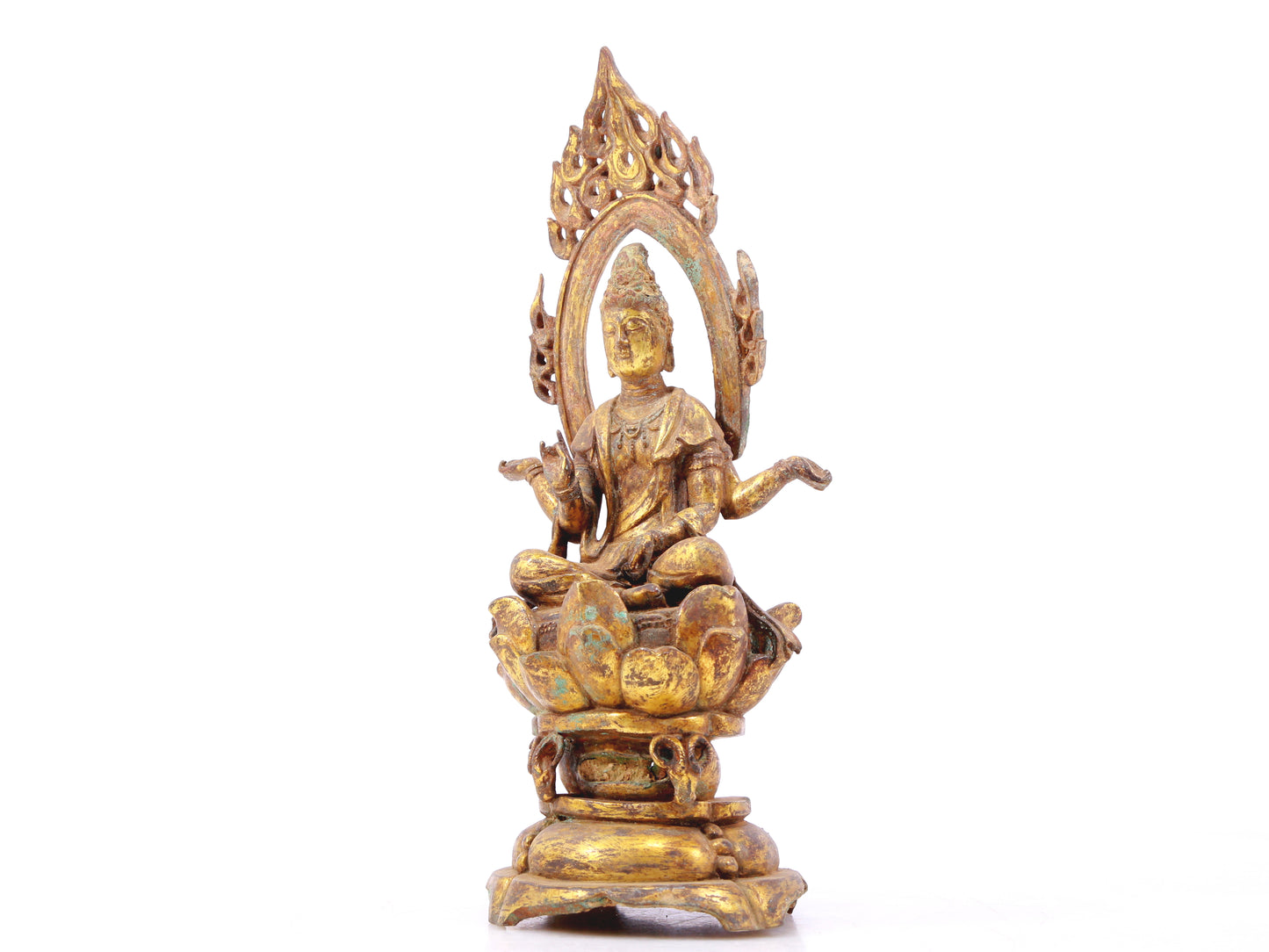 A sacred gilt bronze statue of Bodhisattva