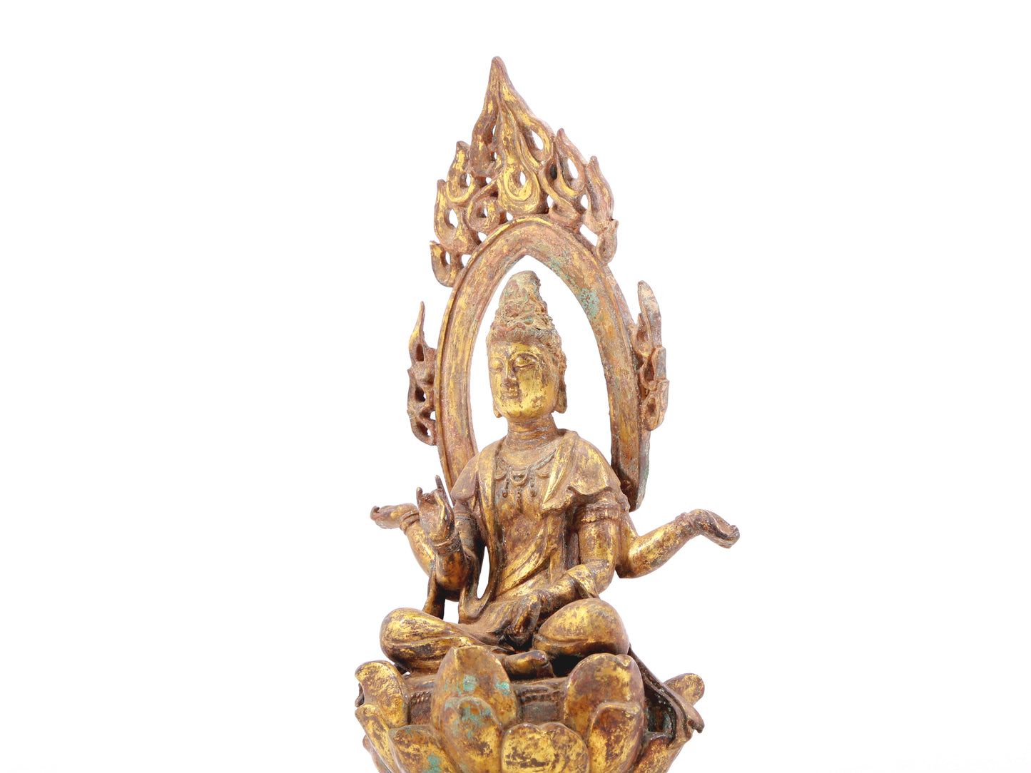 A sacred gilt bronze statue of Bodhisattva