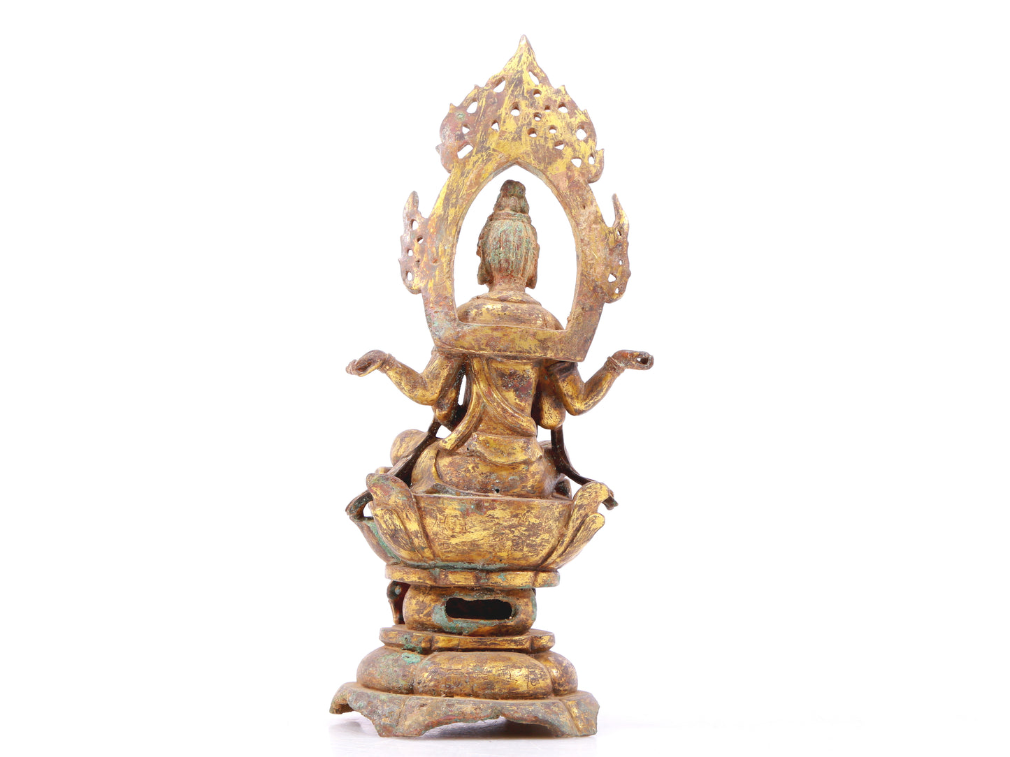 A sacred gilt bronze statue of Bodhisattva