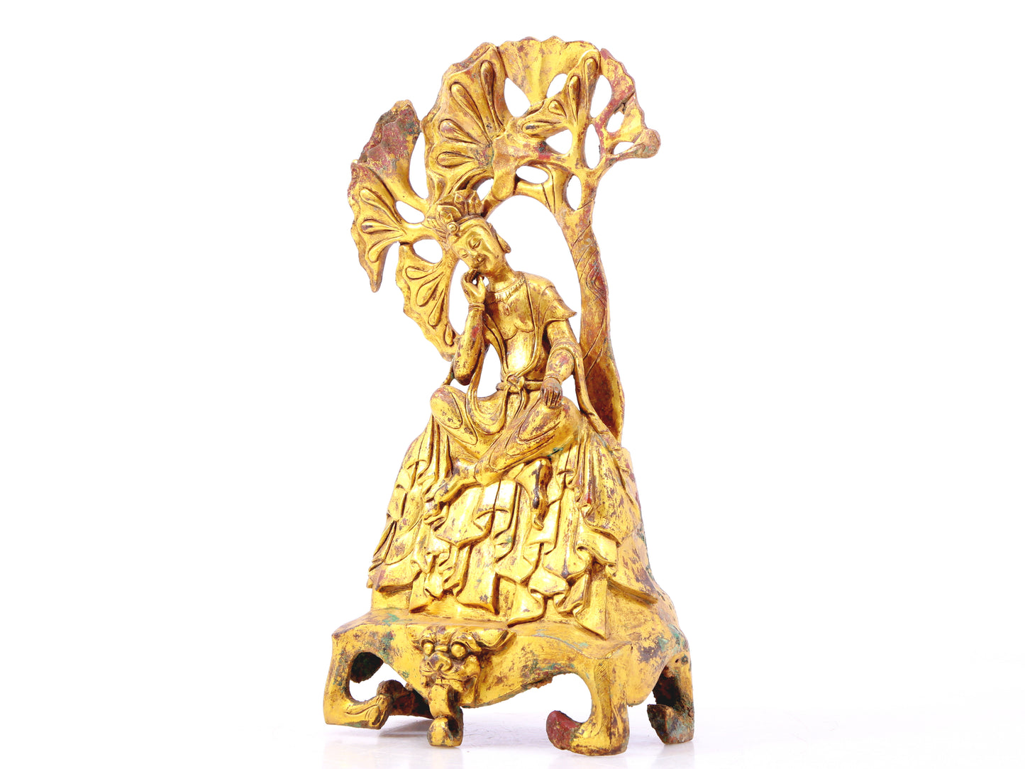 A sacred gilt bronze statue of Bodhisattva