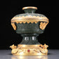 A Precious Pair Of Jasper Gold-Mounted 'Animal Mask' Bowls And Covers With Gilt-Bronze 'Phoenix' Stands