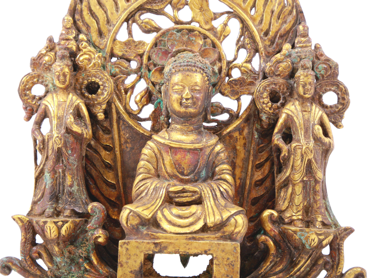 A sacred gilt bronze statue of Gautama Buddha