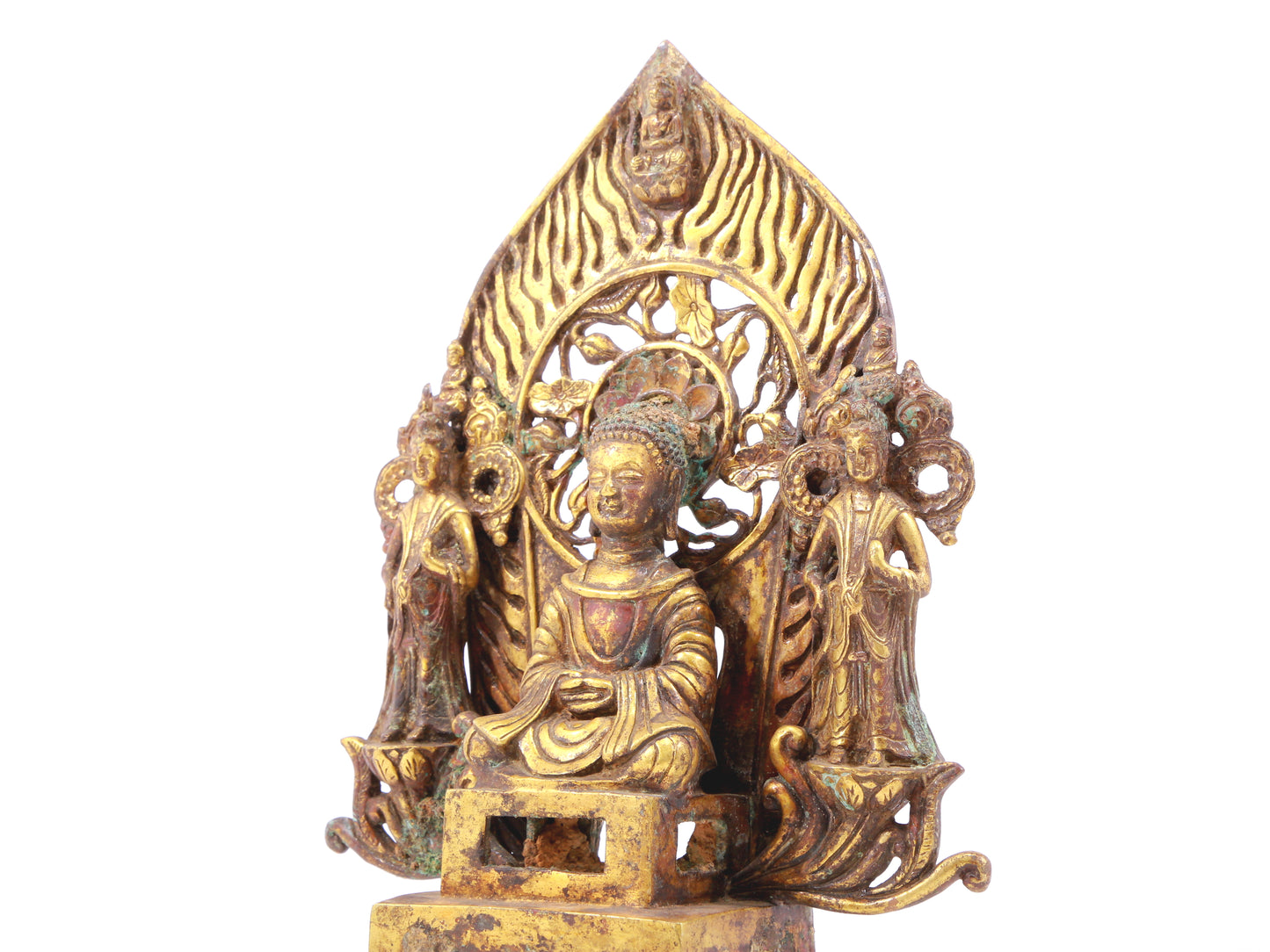 A sacred gilt bronze statue of Gautama Buddha