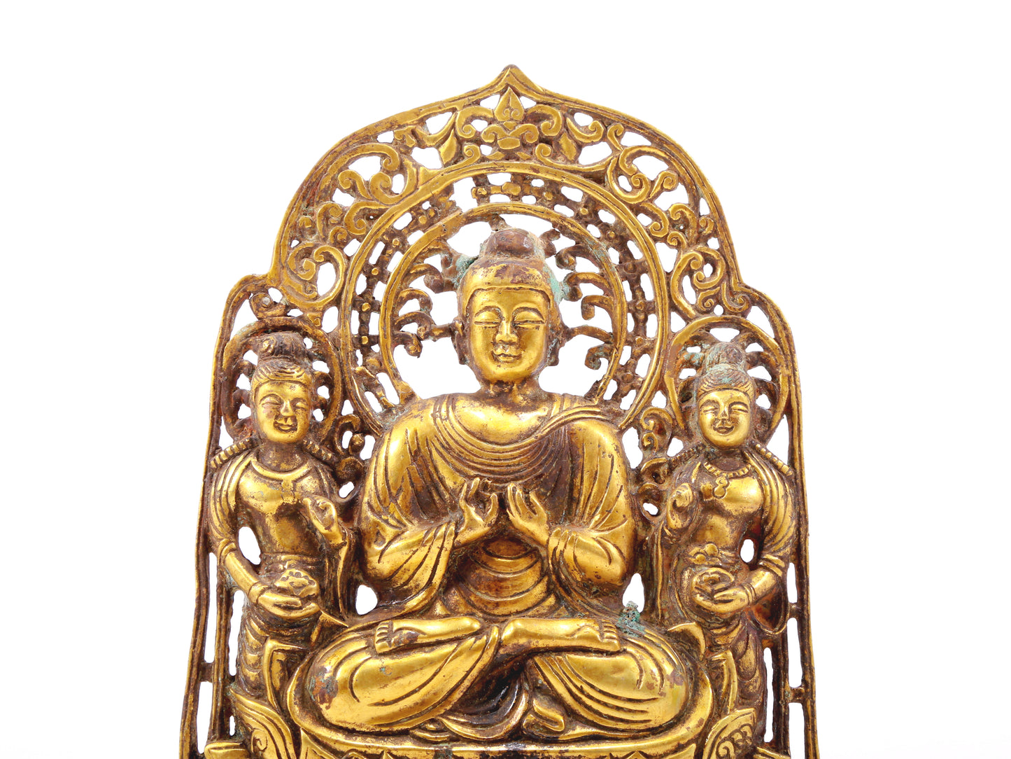 A sacred gilt bronze statue of Gautama Buddha