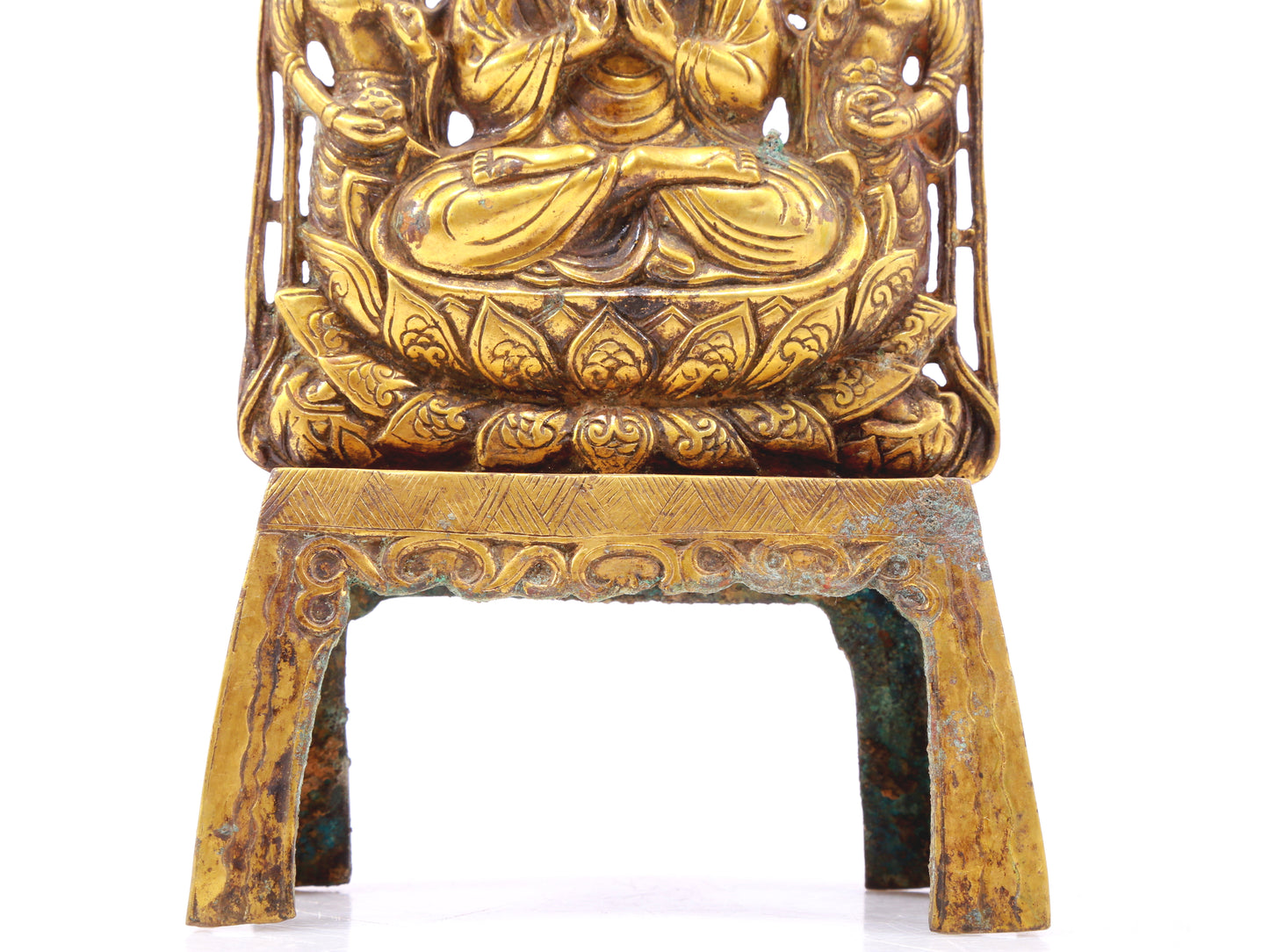 A sacred gilt bronze statue of Gautama Buddha