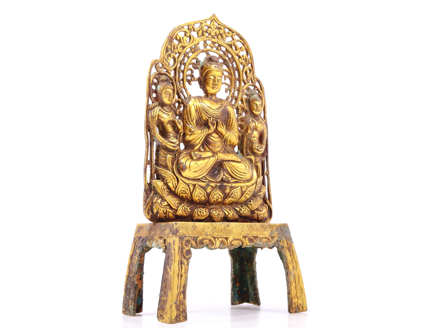 A sacred gilt bronze statue of Gautama Buddha