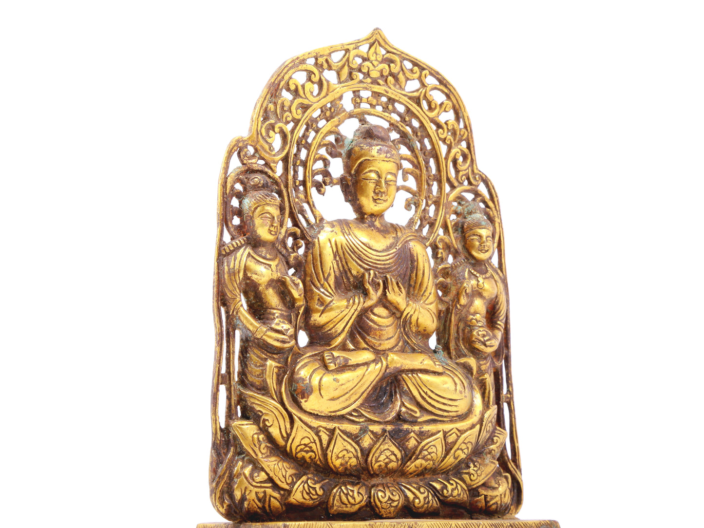 A sacred gilt bronze statue of Gautama Buddha