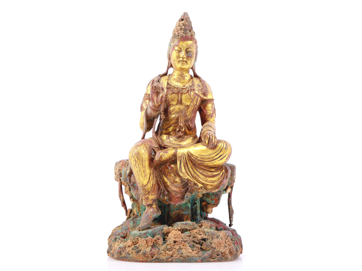 sacred gilt bronze statue of Guanyin