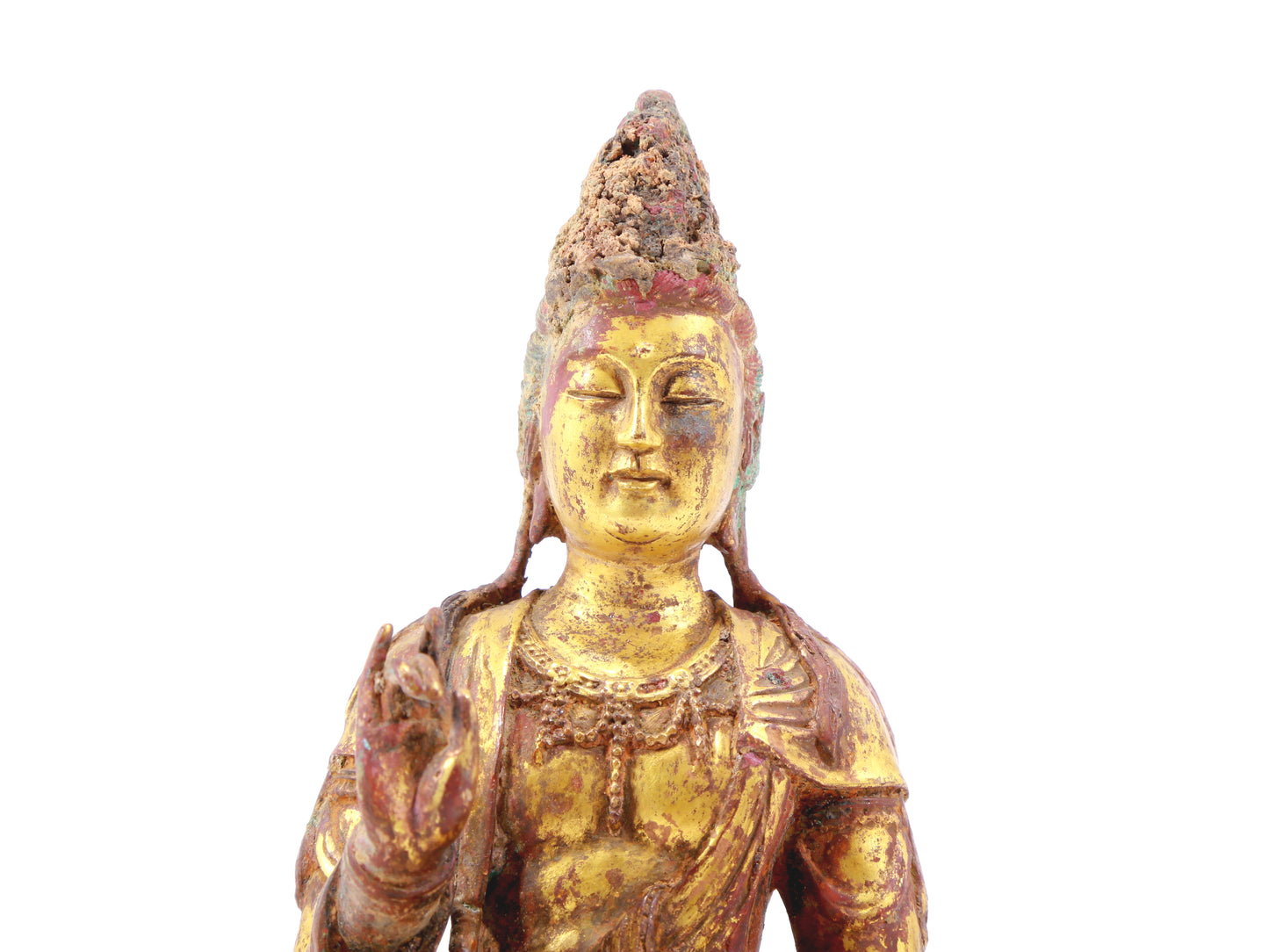 sacred gilt bronze statue of Guanyin