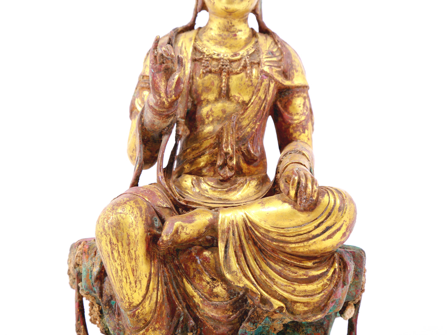 sacred gilt bronze statue of Guanyin