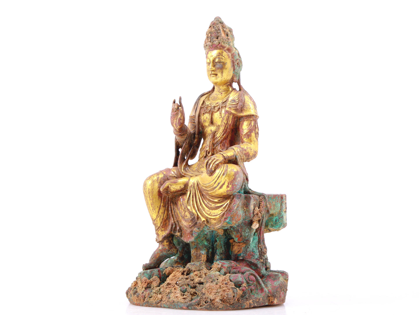 sacred gilt bronze statue of Guanyin