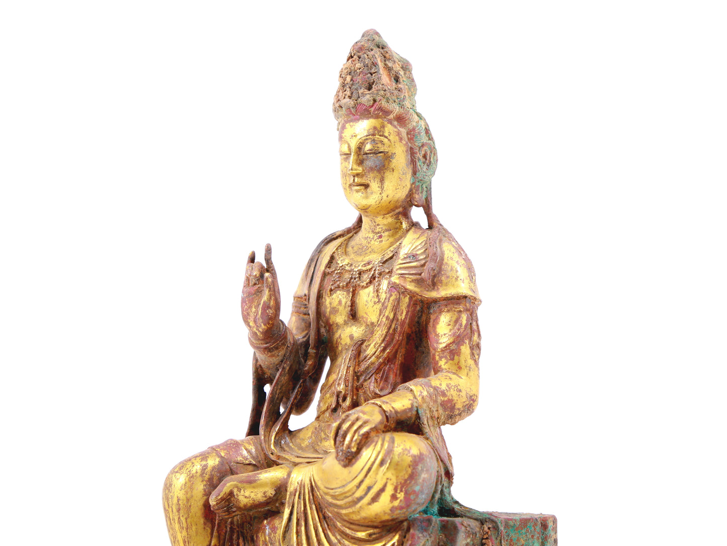 sacred gilt bronze statue of Guanyin