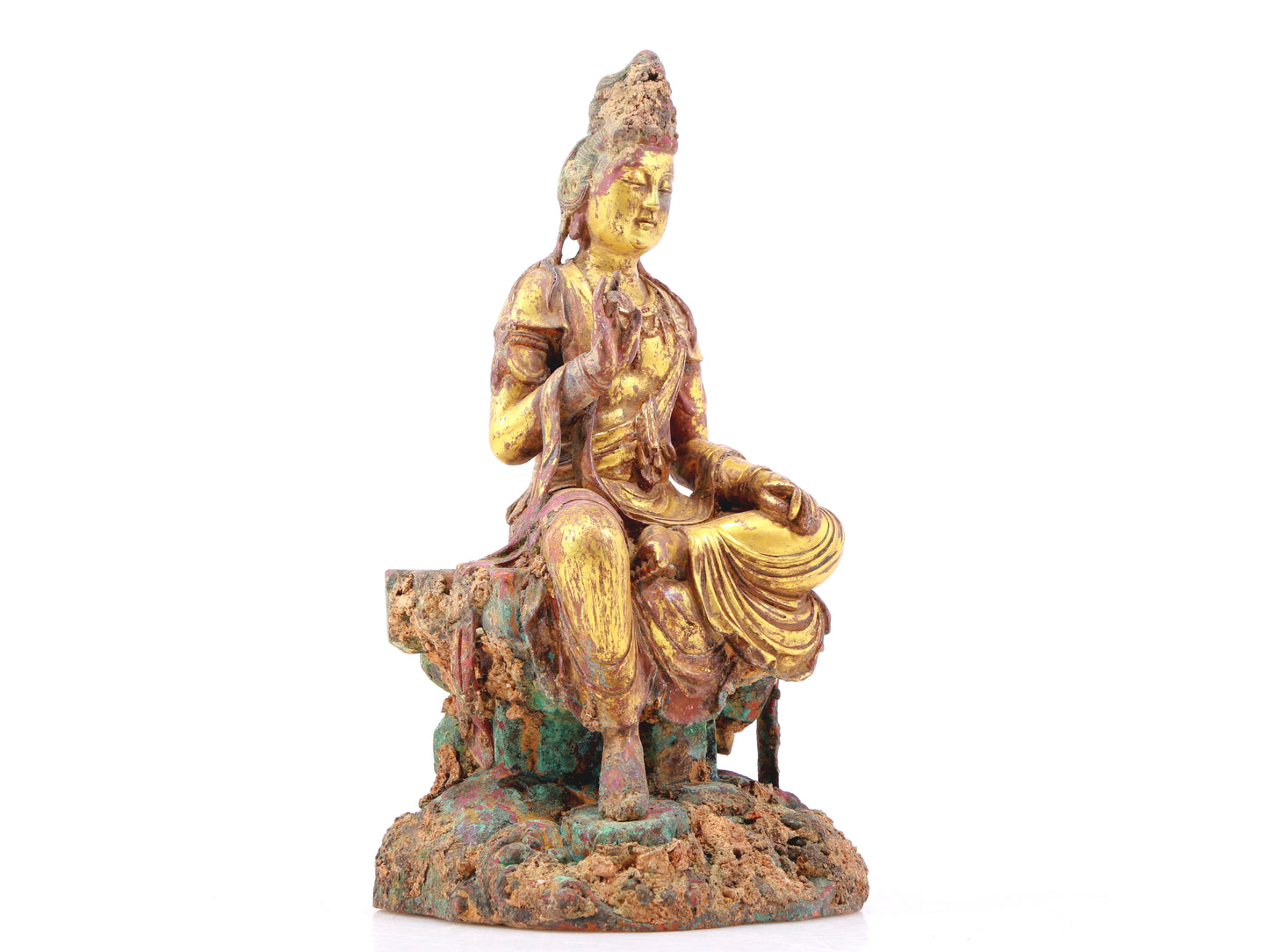 sacred gilt bronze statue of Guanyin