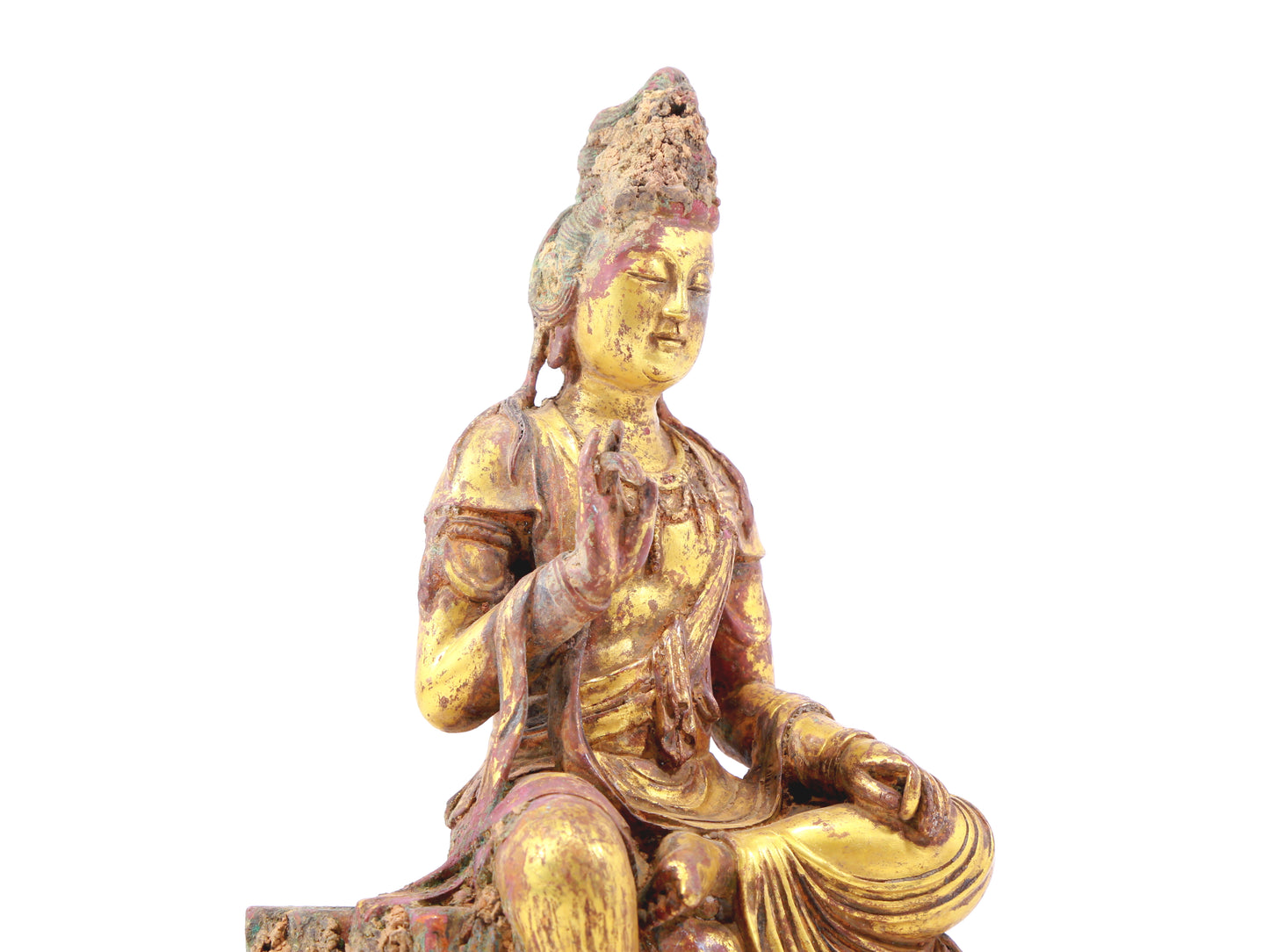 sacred gilt bronze statue of Guanyin