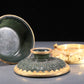 A Precious Pair Of Jasper Gold-Mounted 'Animal Mask' Bowls And Covers With Gilt-Bronze 'Phoenix' Stands