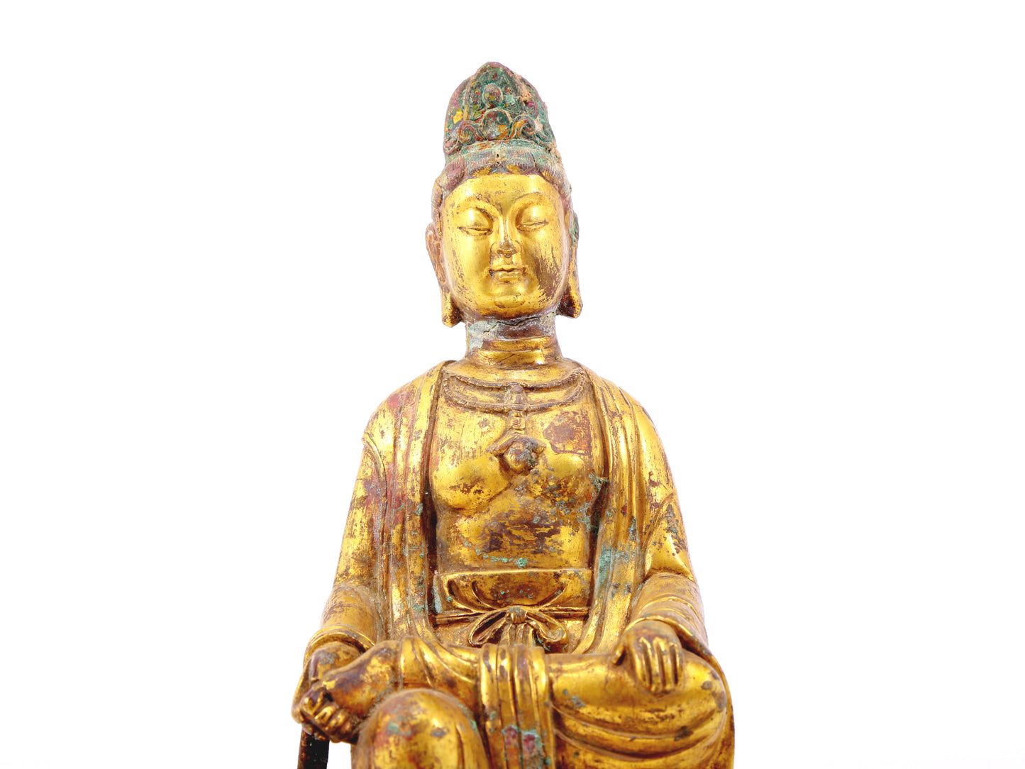 A sacred gilt bronze statue of Guanyin