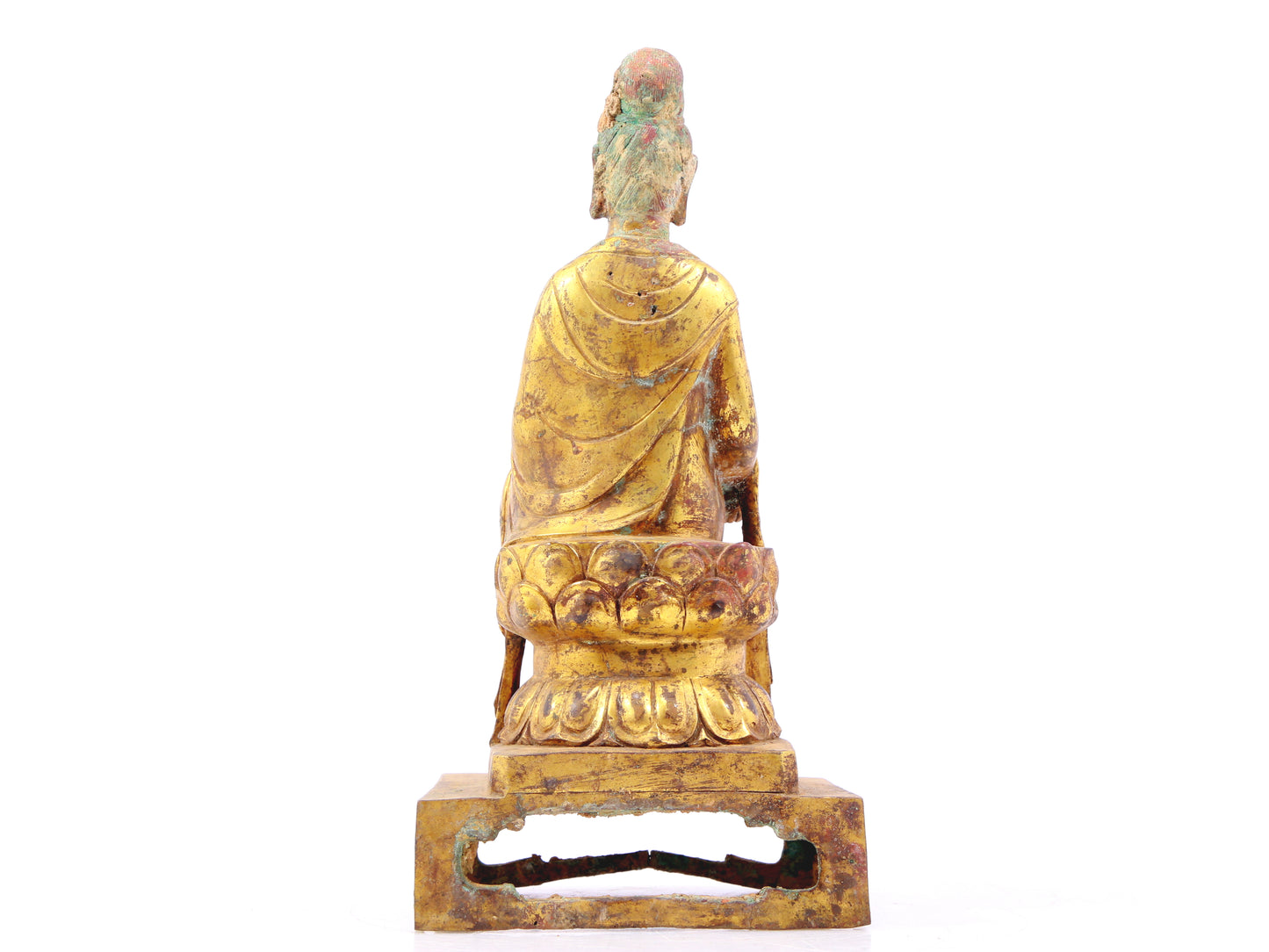 A sacred gilt bronze statue of Guanyin