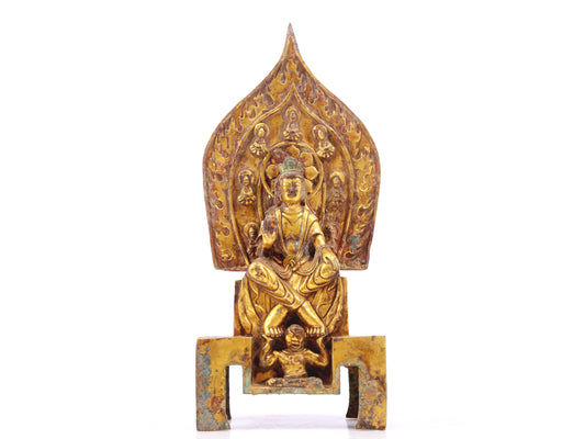 A sacred gilt bronze statue of Bodhisattva