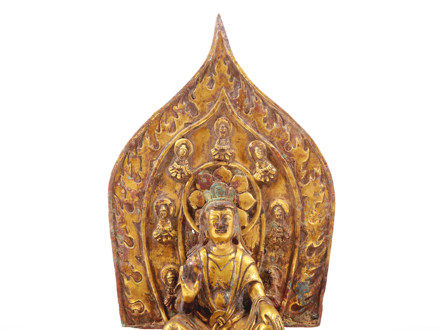 A sacred gilt bronze statue of Bodhisattva