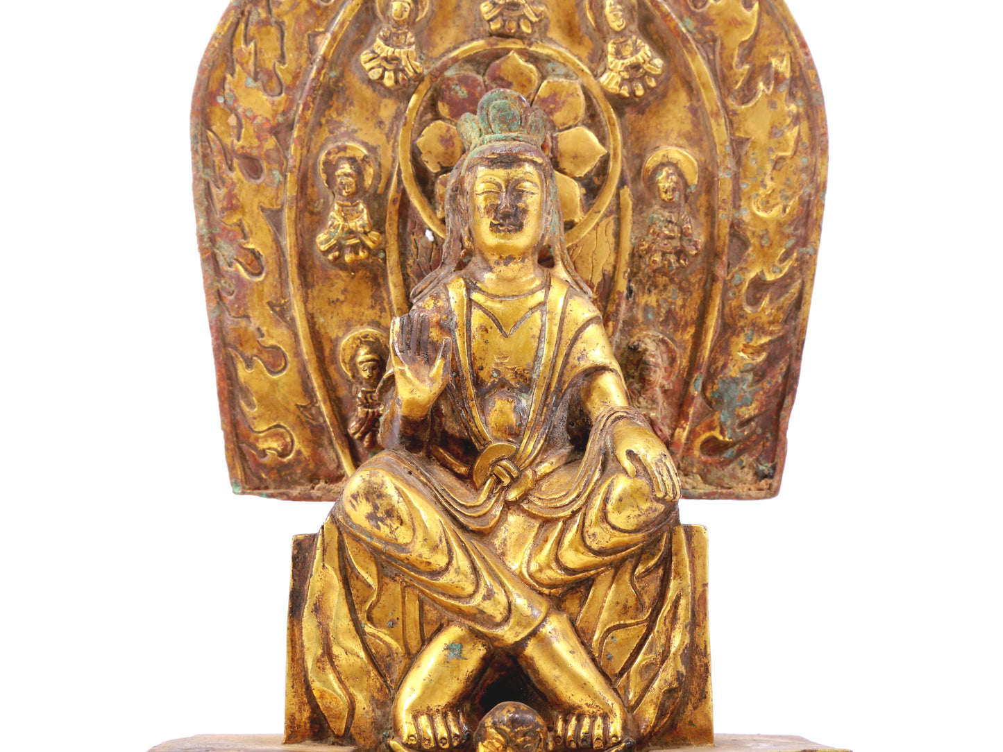 A sacred gilt bronze statue of Bodhisattva