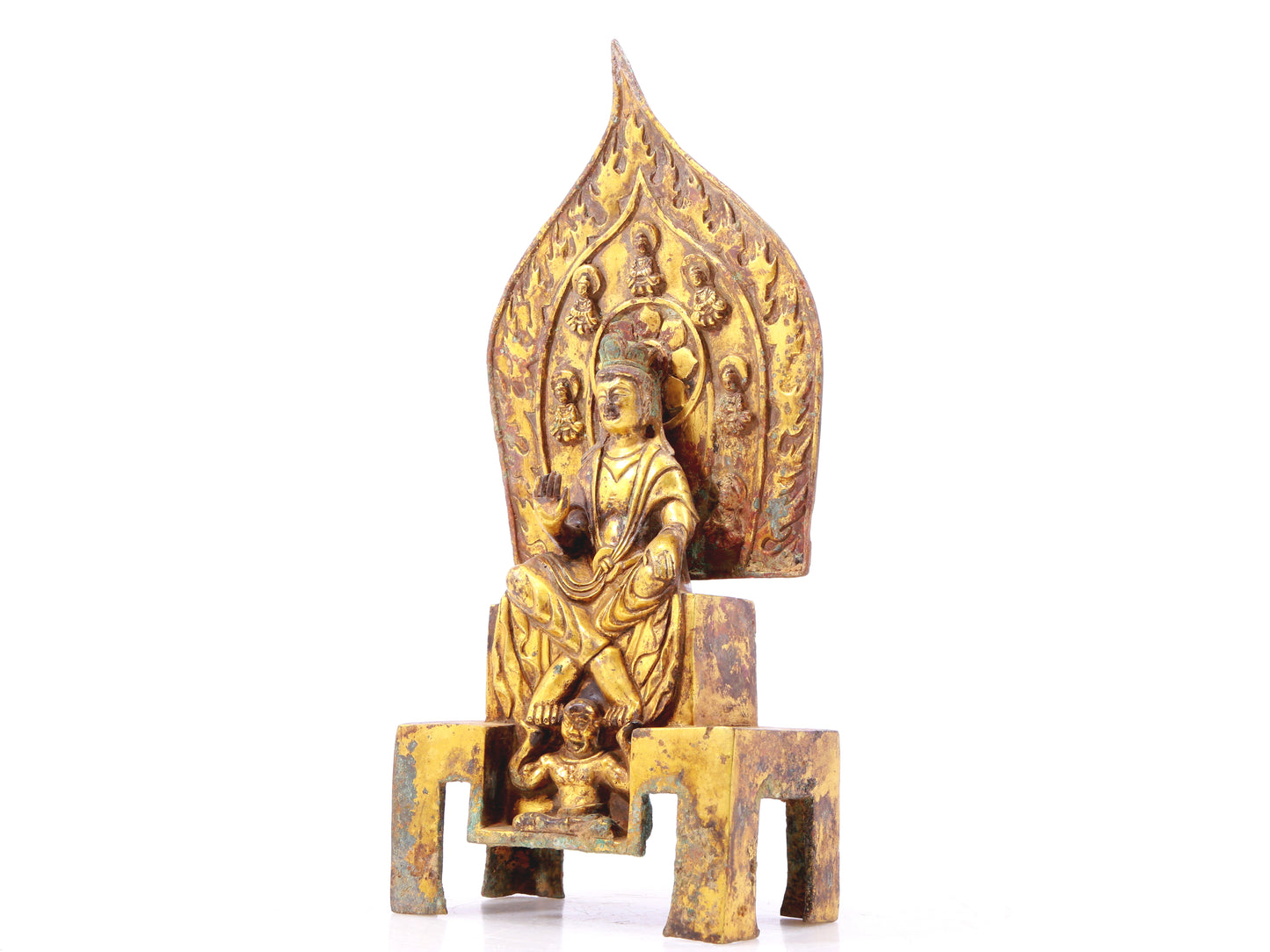 A sacred gilt bronze statue of Bodhisattva