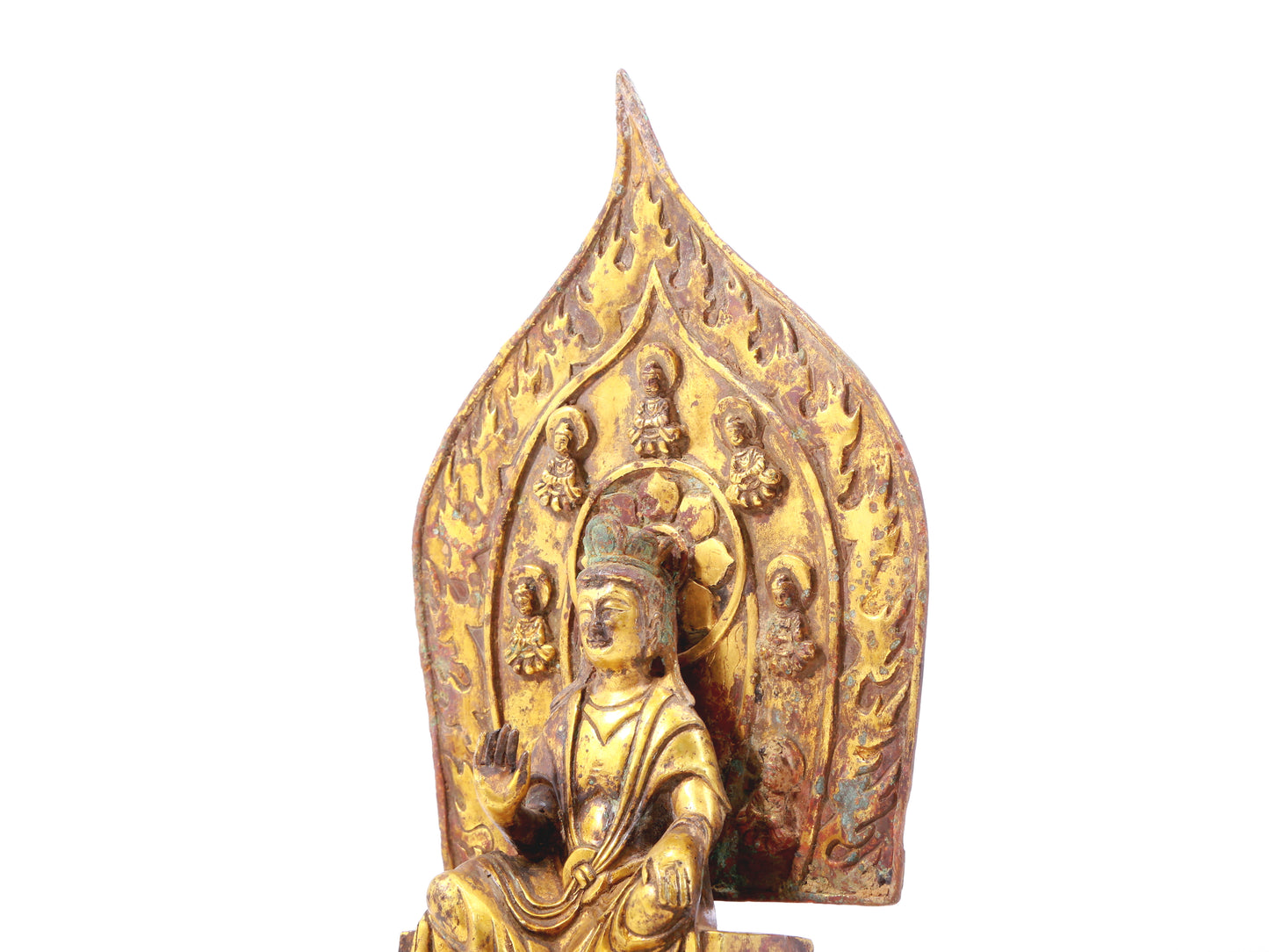 A sacred gilt bronze statue of Bodhisattva