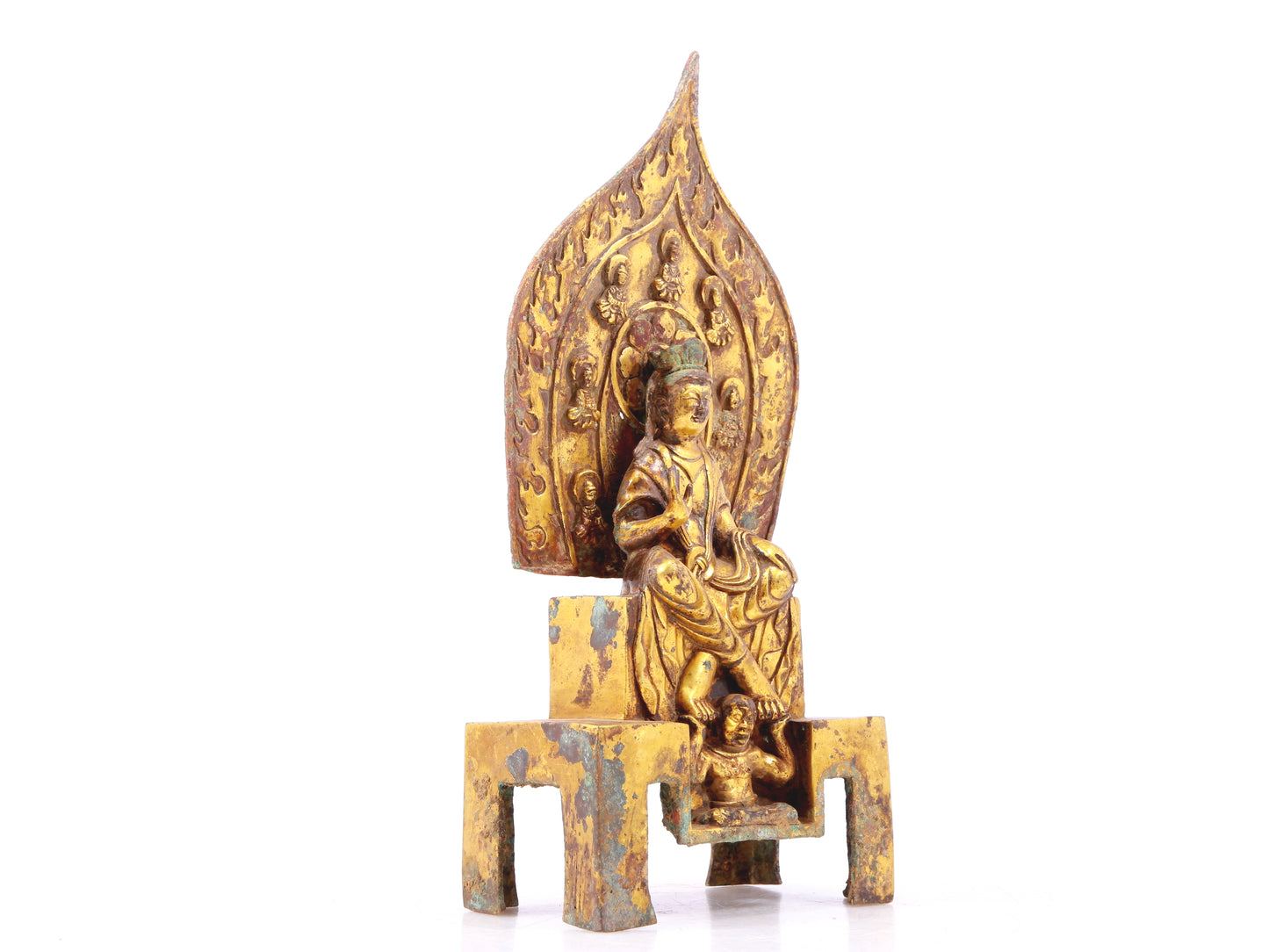 A sacred gilt bronze statue of Bodhisattva