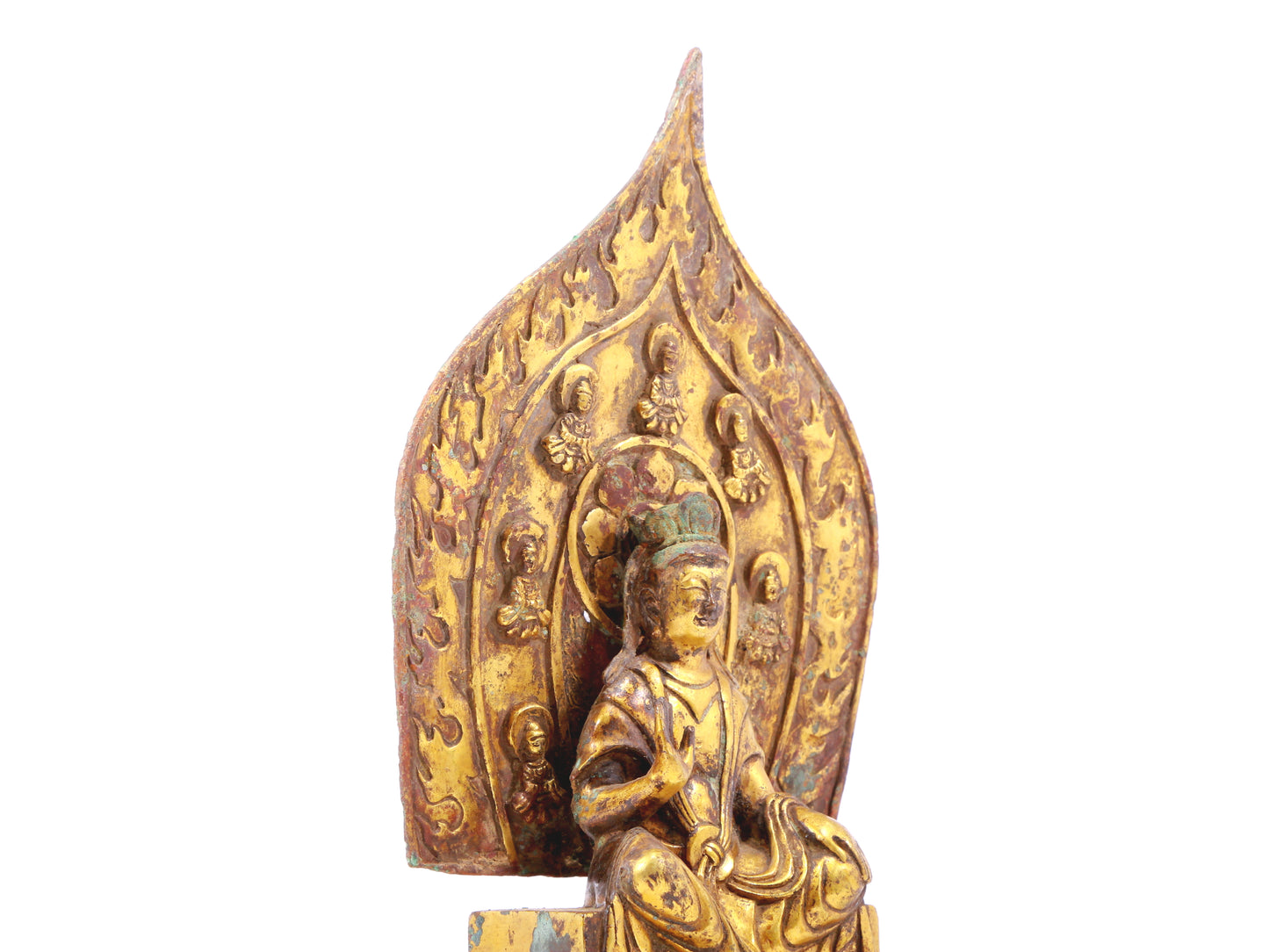 A sacred gilt bronze statue of Bodhisattva