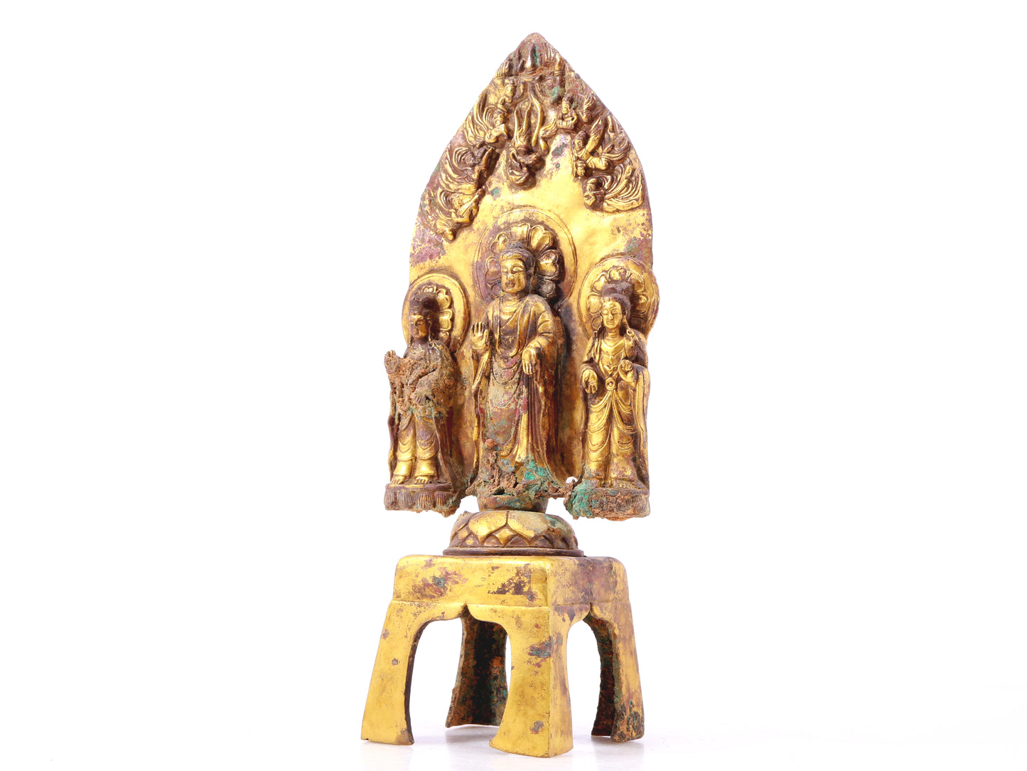 A sacred gilt bronze statue of Gautama Buddha