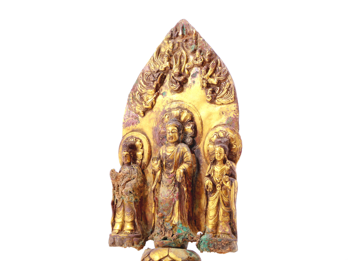 A sacred gilt bronze statue of Gautama Buddha