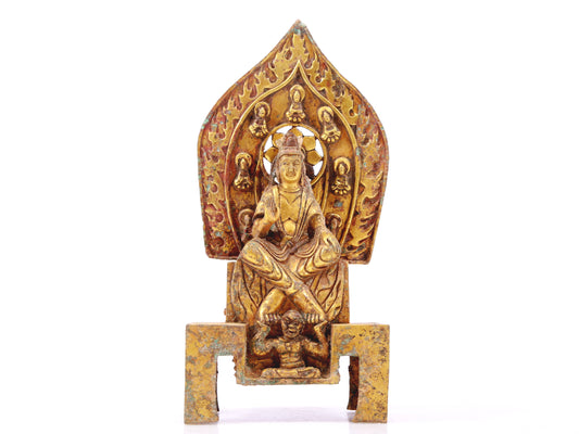 A sacred gilt bronze statue of Bodhisattva