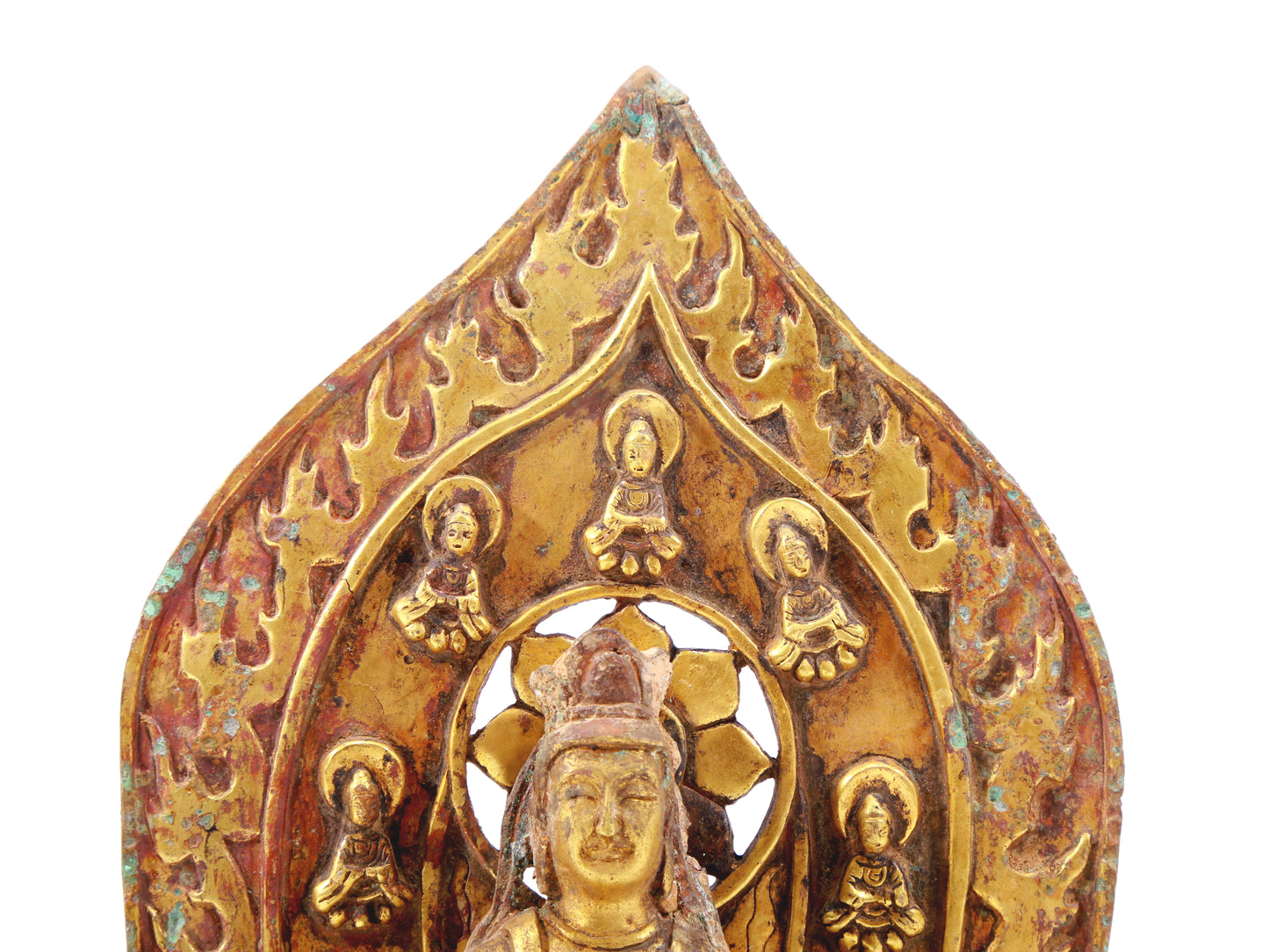 A sacred gilt bronze statue of Bodhisattva