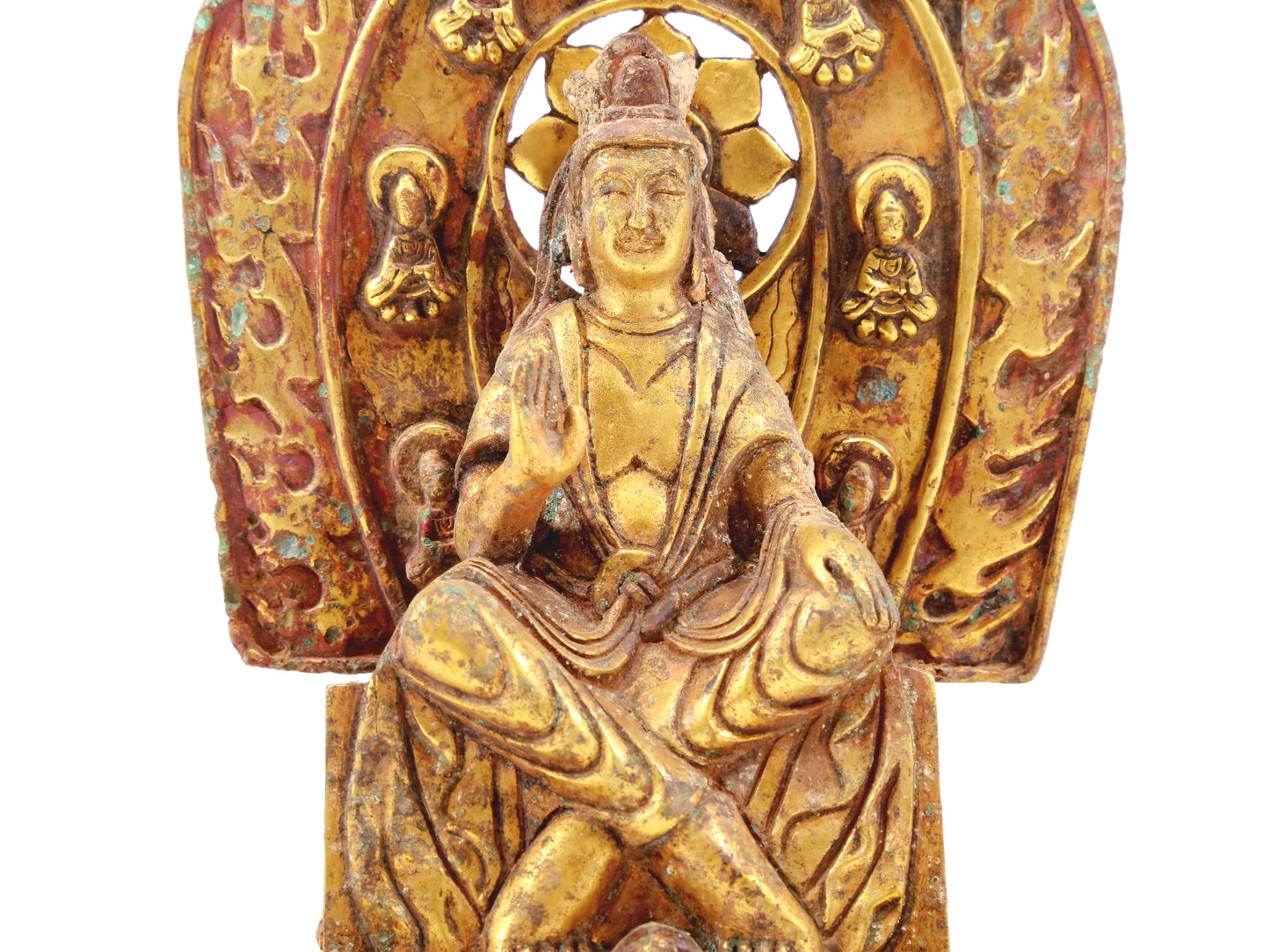 A sacred gilt bronze statue of Bodhisattva