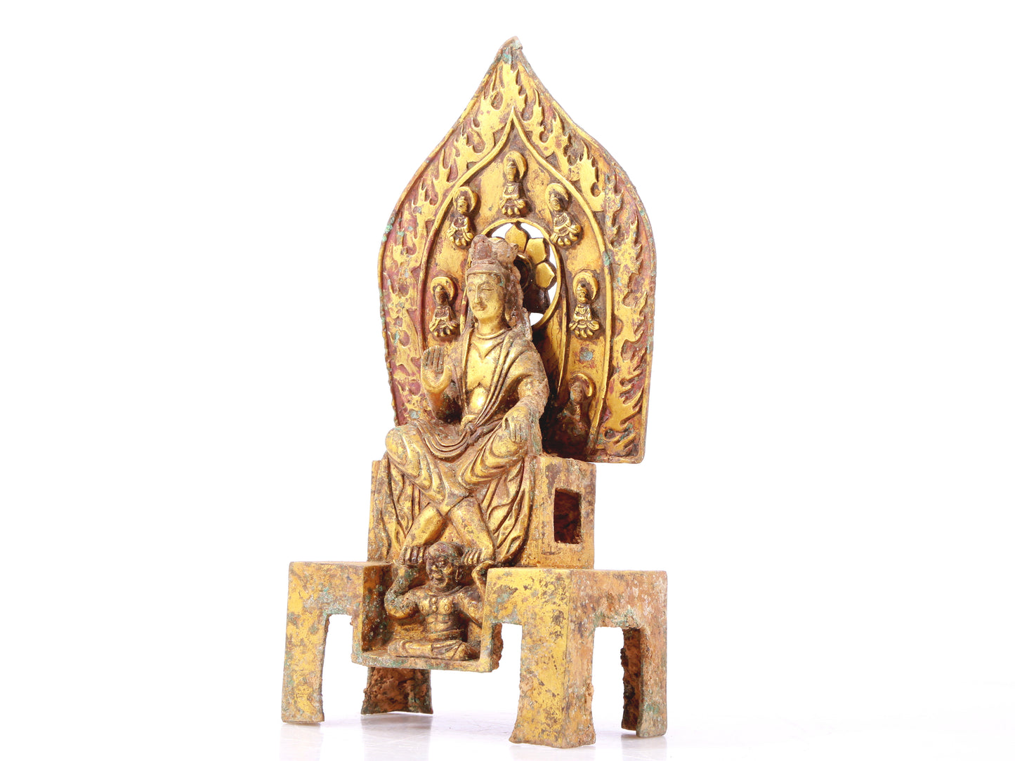 A sacred gilt bronze statue of Bodhisattva