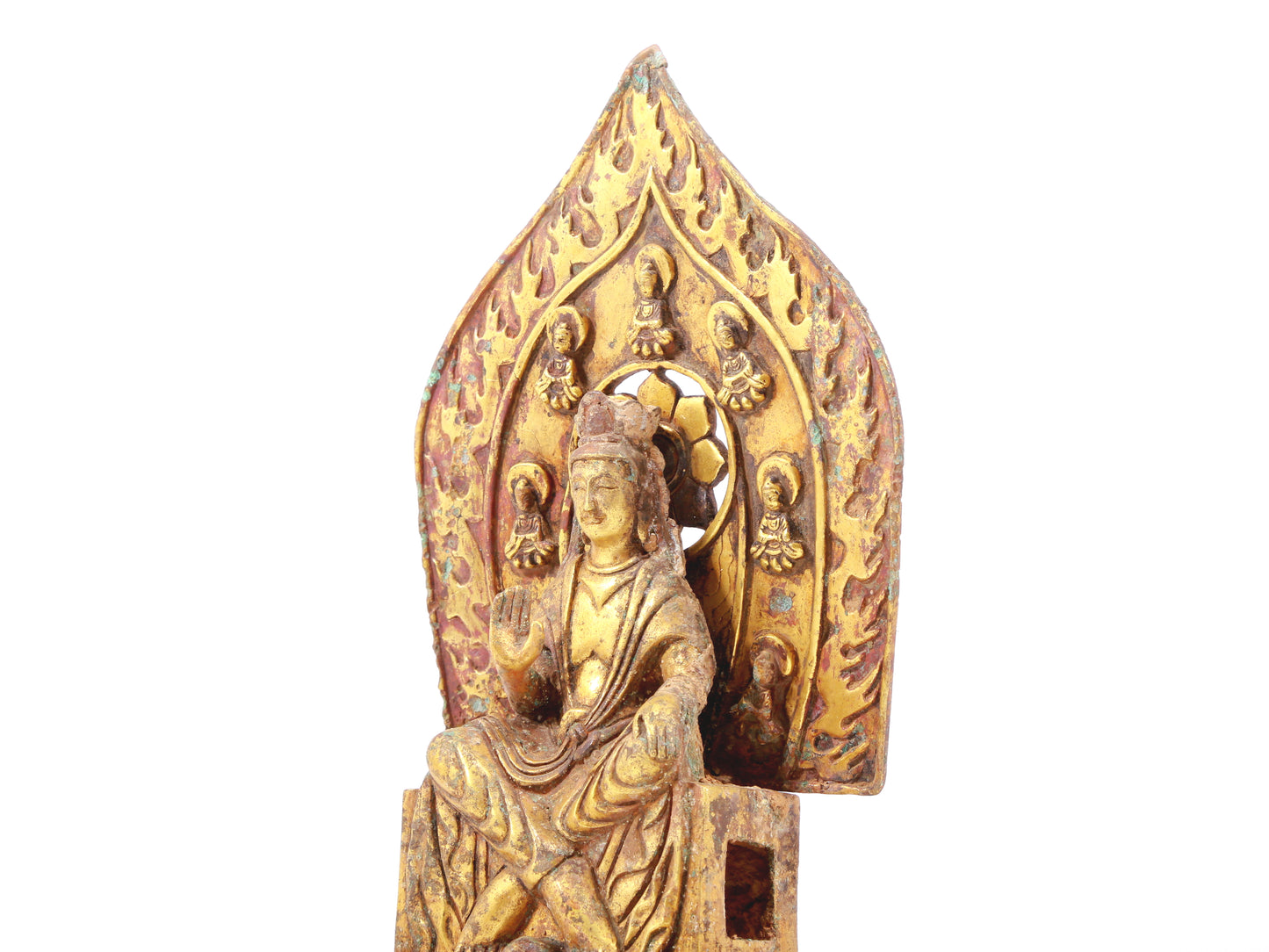 A sacred gilt bronze statue of Bodhisattva