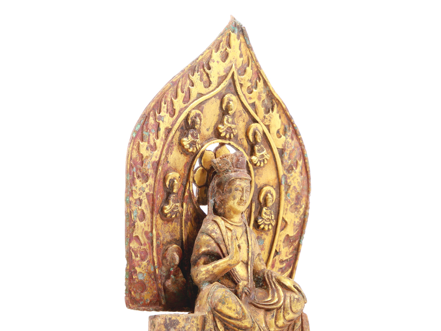 A sacred gilt bronze statue of Bodhisattva