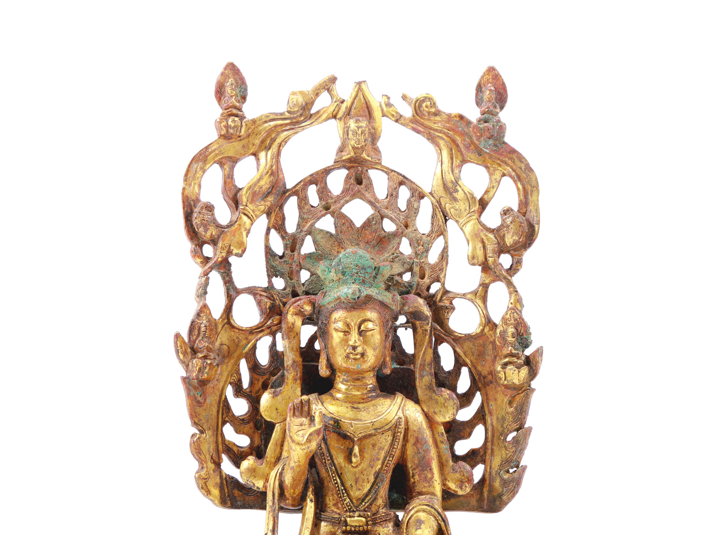 A sacred gilt bronze statue of Bodhisattva