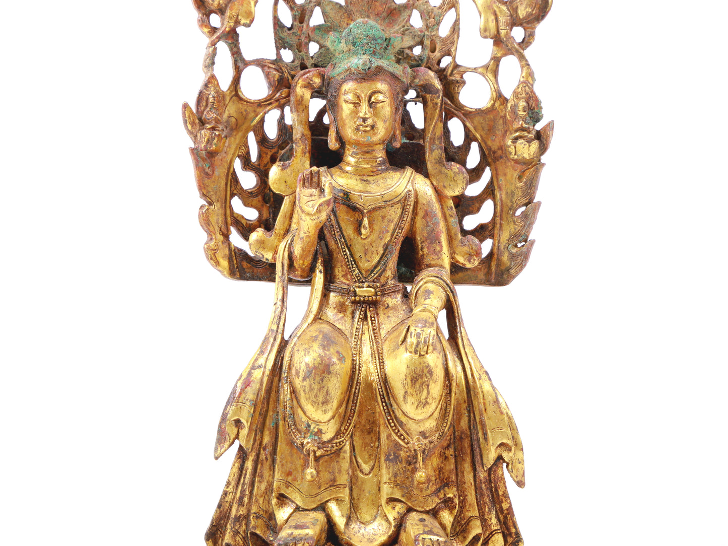 A sacred gilt bronze statue of Bodhisattva