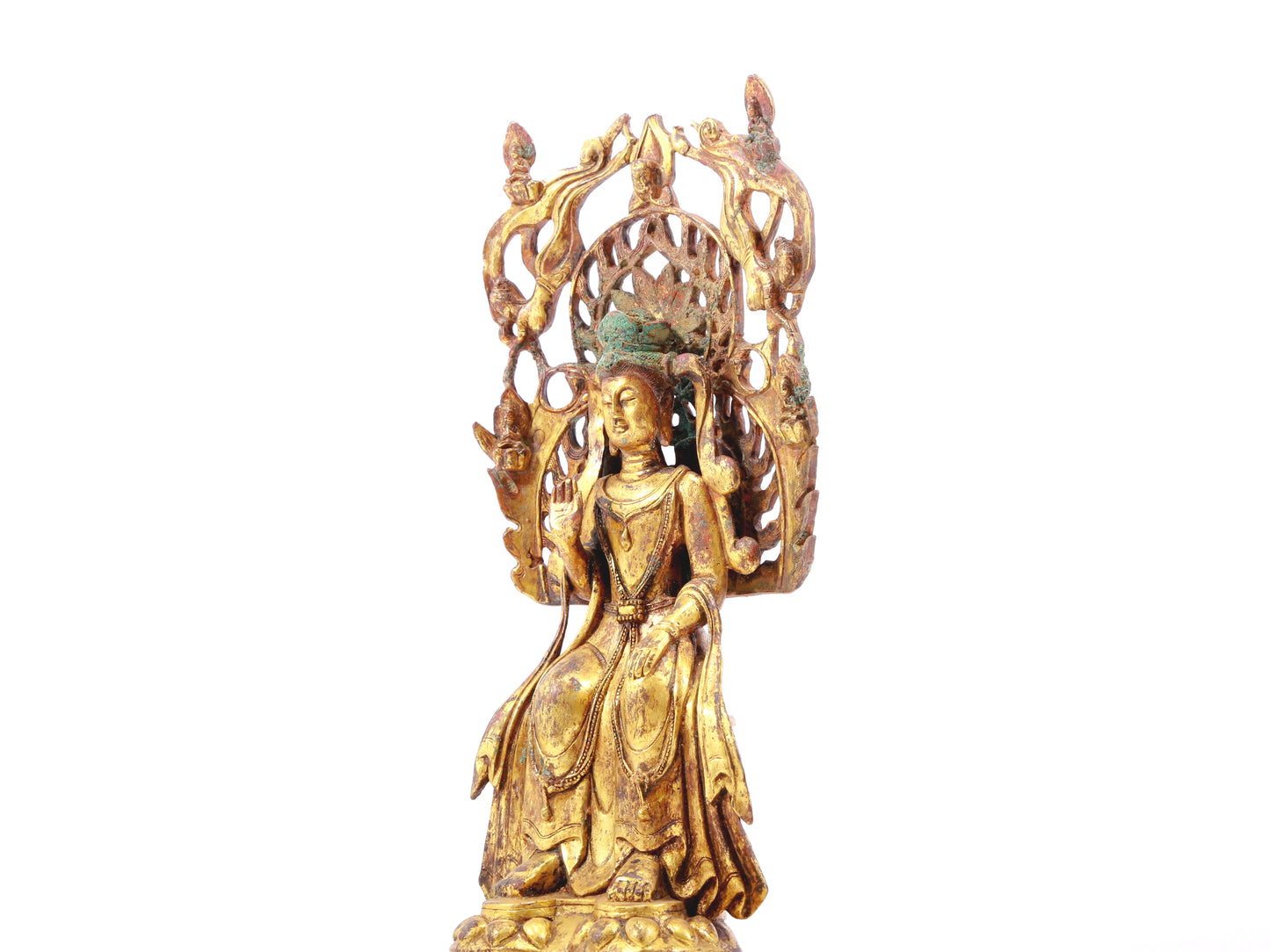 A sacred gilt bronze statue of Bodhisattva