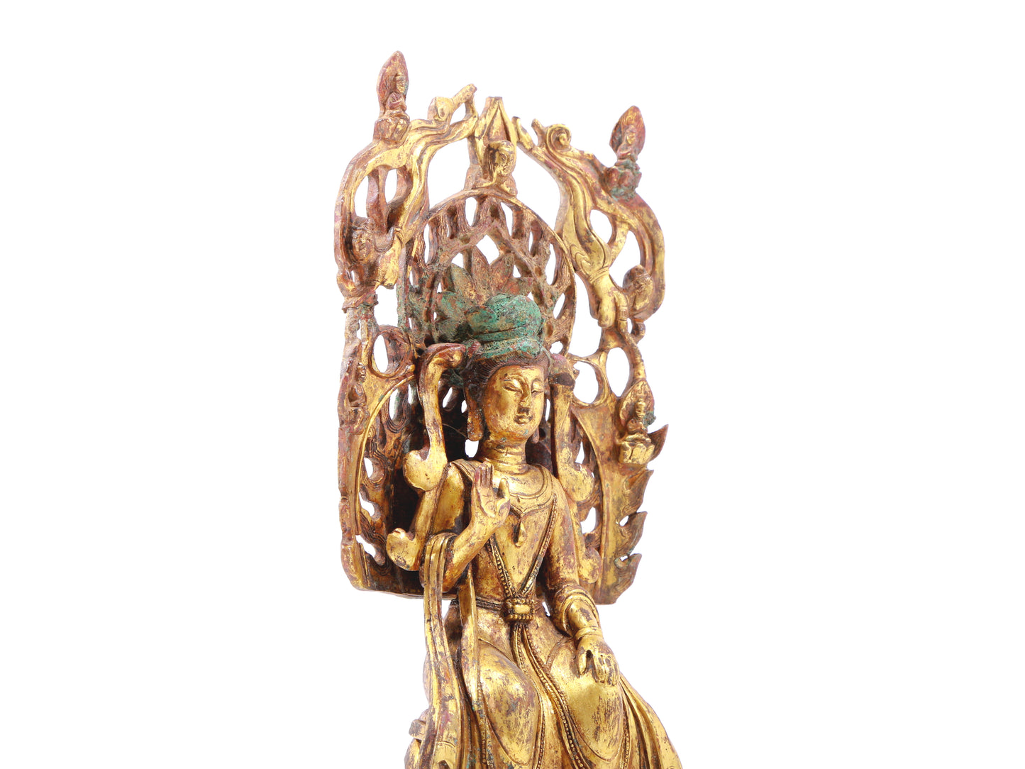 A sacred gilt bronze statue of Bodhisattva