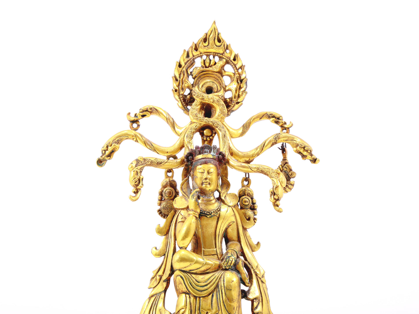 A sacred gilt bronze statue of Bodhisattva