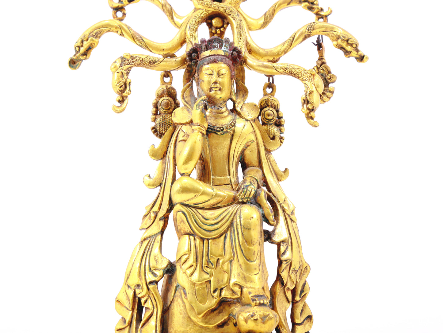 A sacred gilt bronze statue of Bodhisattva