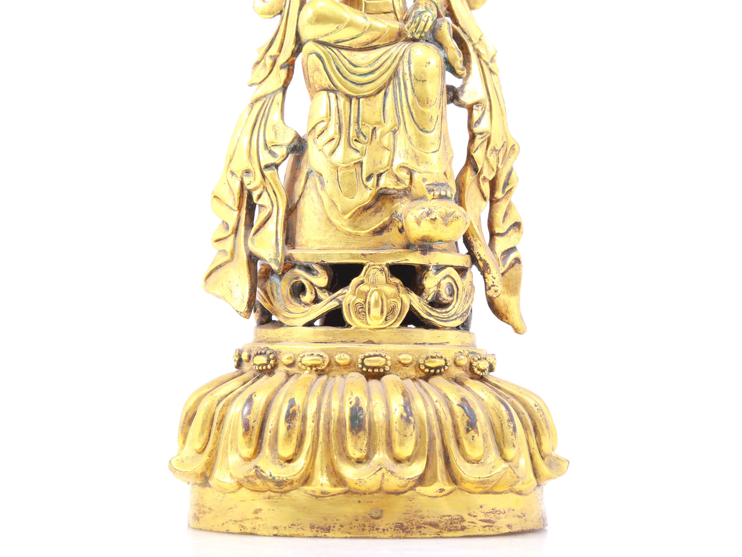 A sacred gilt bronze statue of Bodhisattva