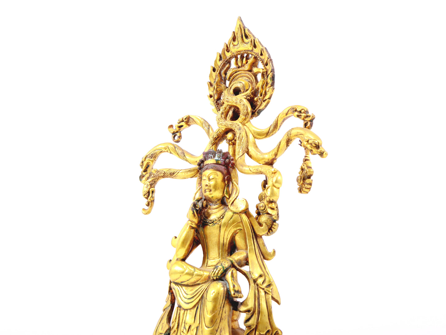 A sacred gilt bronze statue of Bodhisattva