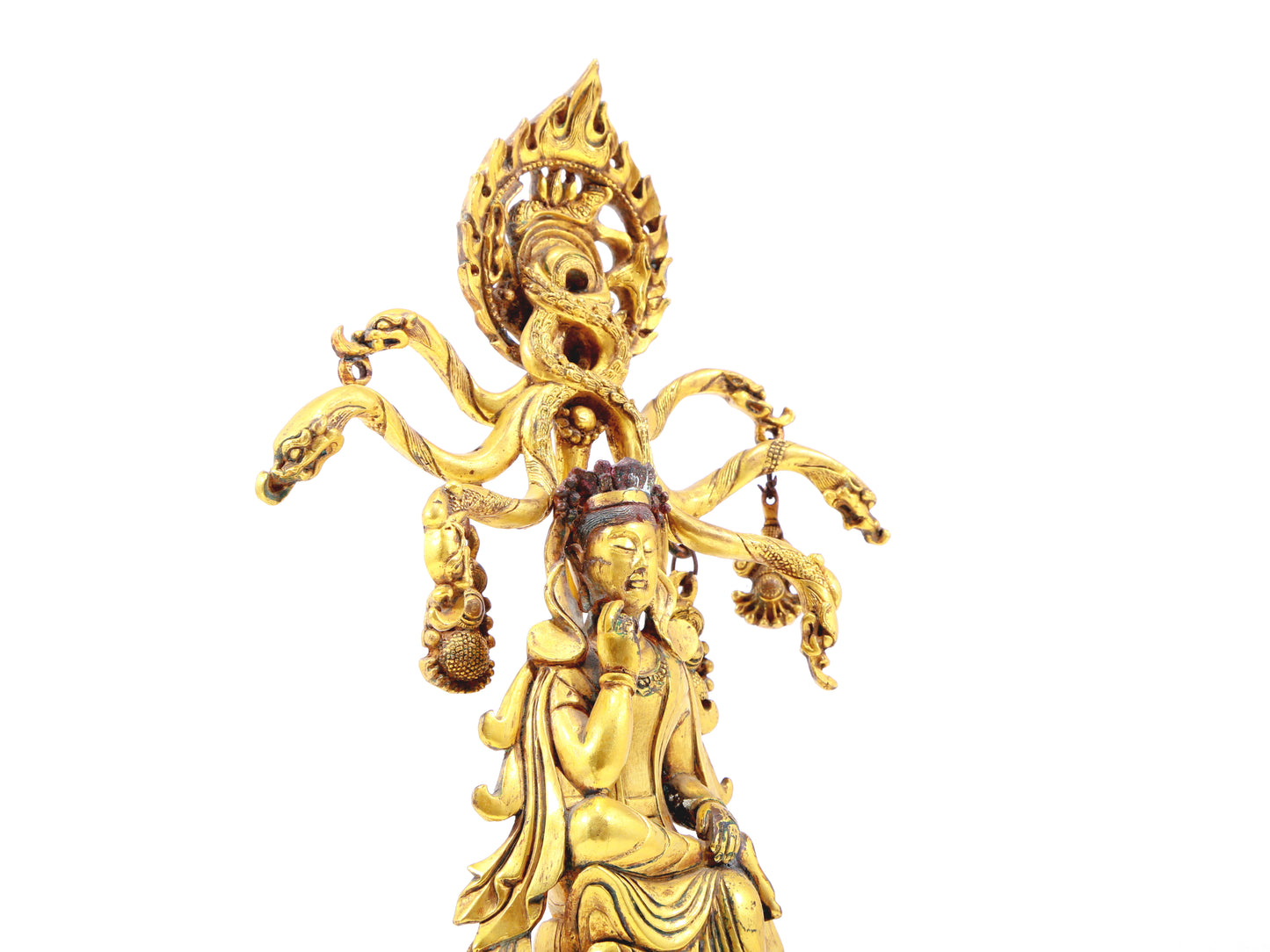 A sacred gilt bronze statue of Bodhisattva