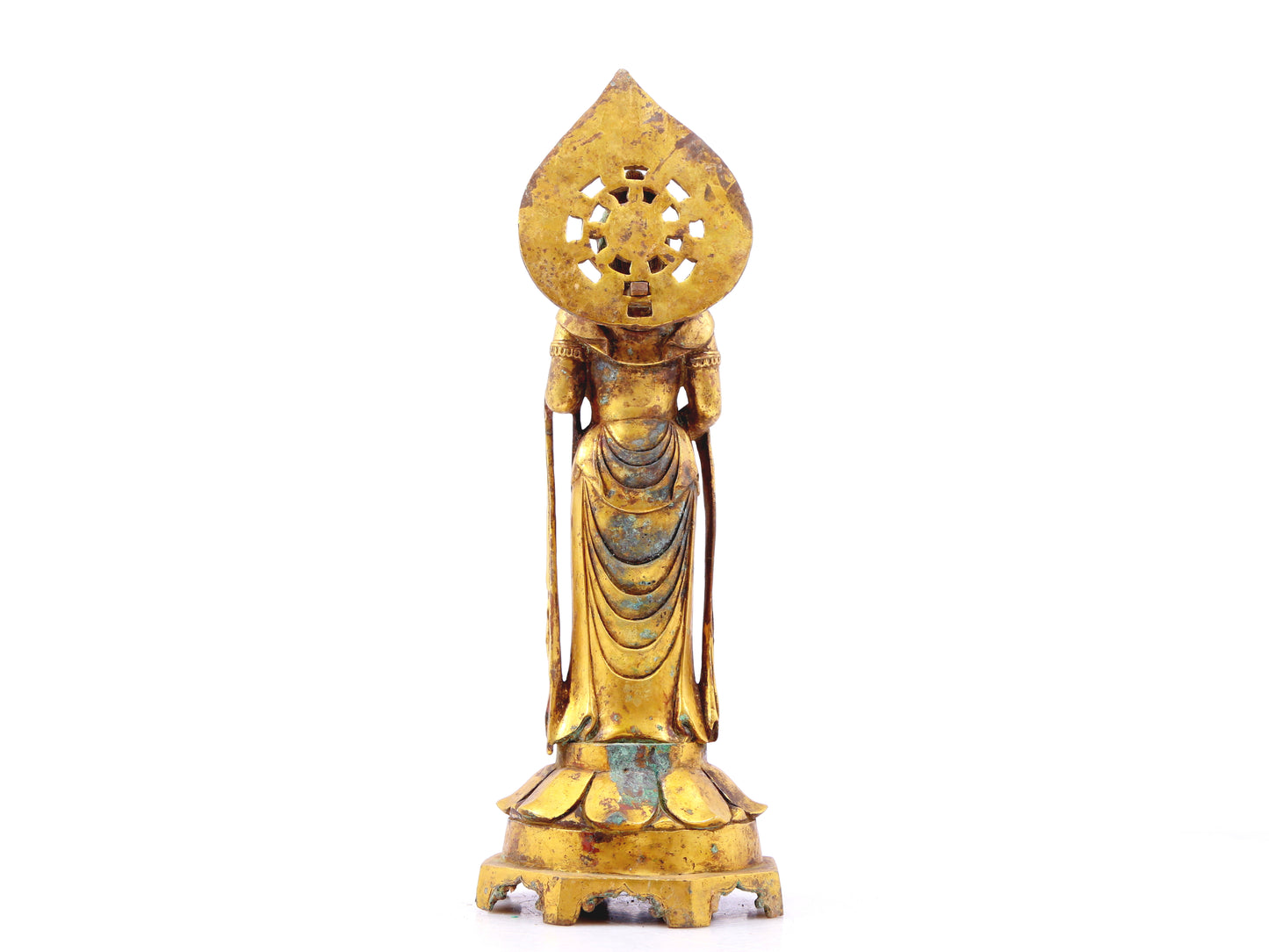 A sacred gilt bronze statue of Guanyin