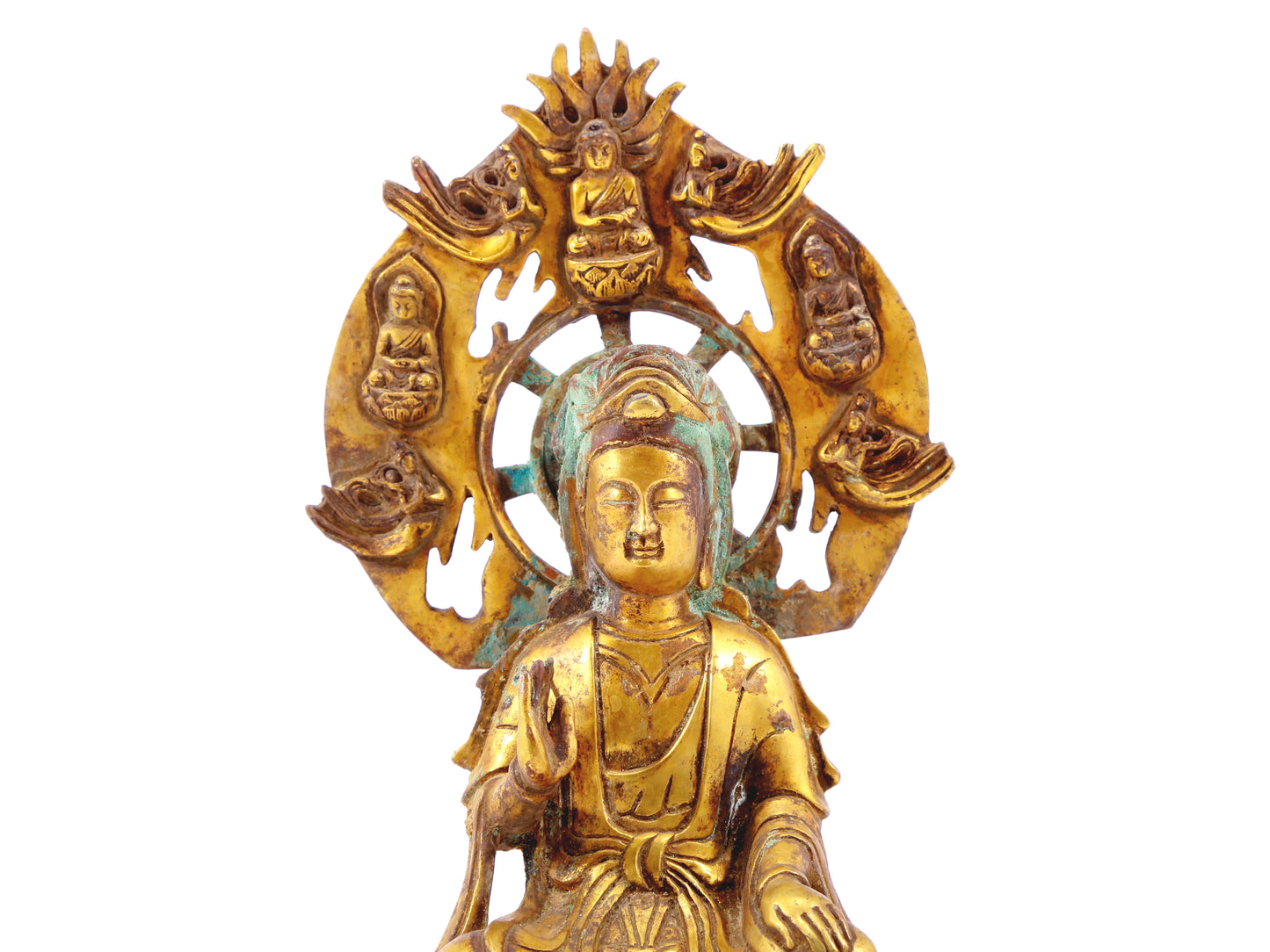 A sacred gilt bronze statue of Bodhisattva