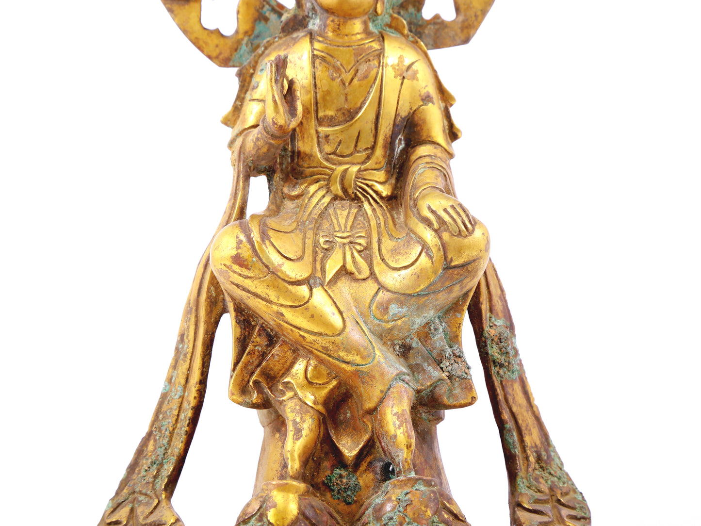 A sacred gilt bronze statue of Bodhisattva