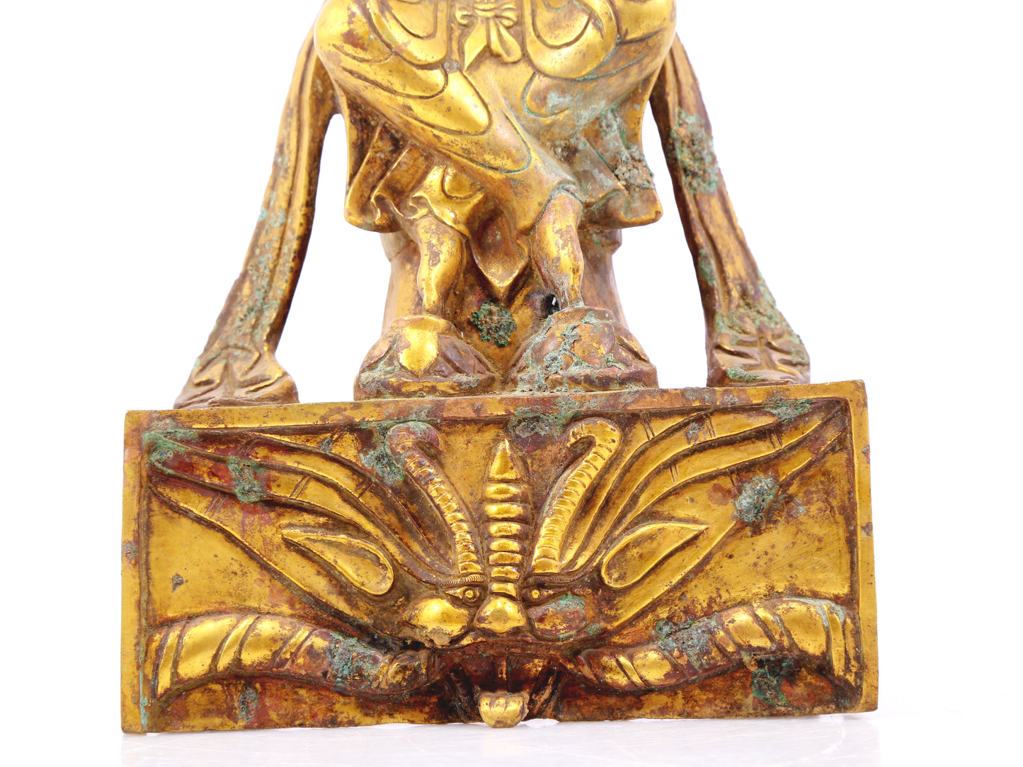 A sacred gilt bronze statue of Bodhisattva